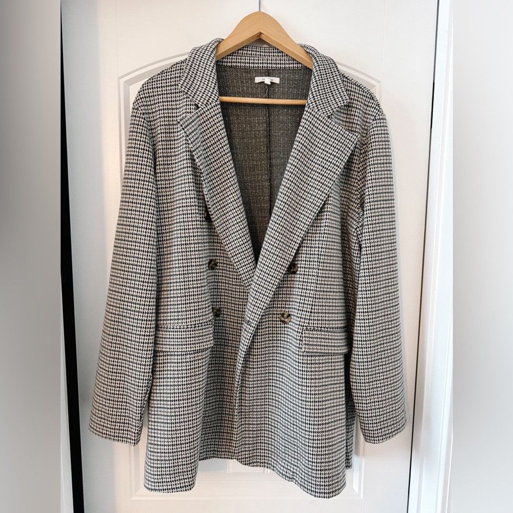 Maurices black and White Houndstooth Blazer